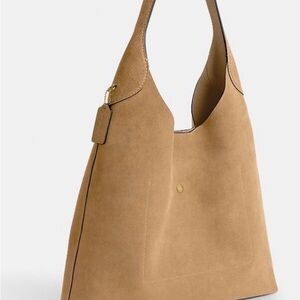 Coach Brooklyn 39 Suede Shoulder Bag Sand Color